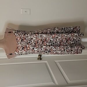 Loft, Size M Halter Dress MOD Floral Pattern, Adjustable Straps.  Exc. Used Cond